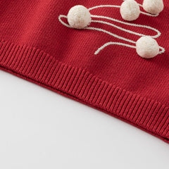 Dave&Bella Toddler Girls/Boys Red Christmas-tree Decorations Soft Sweaters Tops