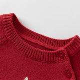 Dave&Bella Toddler Girls/Boys Red Christmas-tree Decorations Soft Sweaters Tops