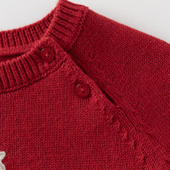 Dave&Bella Toddler Girls/Boys Red Christmas-tree Decorations Soft Sweaters Tops