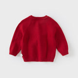 Dave&Bella Toddler Girls/Boys Red Christmas-tree Decorations Soft Sweaters Tops