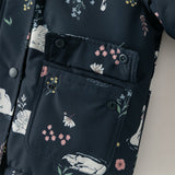 Dave&Bella Toddler Girls Navy/Pink Cute Print Outwear Warm Hooded Padded Jackets
