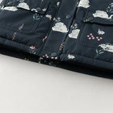 Dave&Bella Toddler Girls Navy/Pink Cute Print Outwear Warm Hooded Padded Jackets