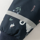 Dave&Bella Toddler Girls Navy/Pink Cute Print Outwear Warm Hooded Padded Jackets