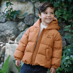 Dave&Bella Toddler Girls/Boys Winter Versatile Print Windproof Outwear Hooded Down Coats