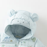 Dave&Bella Toddler Girls/Boys Winter Versatile Print Windproof Outwear Hooded Down Coats