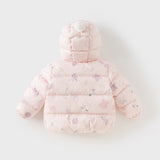 Dave&Bella Toddler Girls/Boys Winter Versatile Print Windproof Outwear Hooded Down Coats