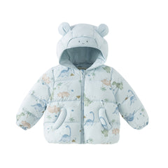 Dave&Bella Toddler Girls/Boys Winter Versatile Print Windproof Outwear Hooded Down Coats
