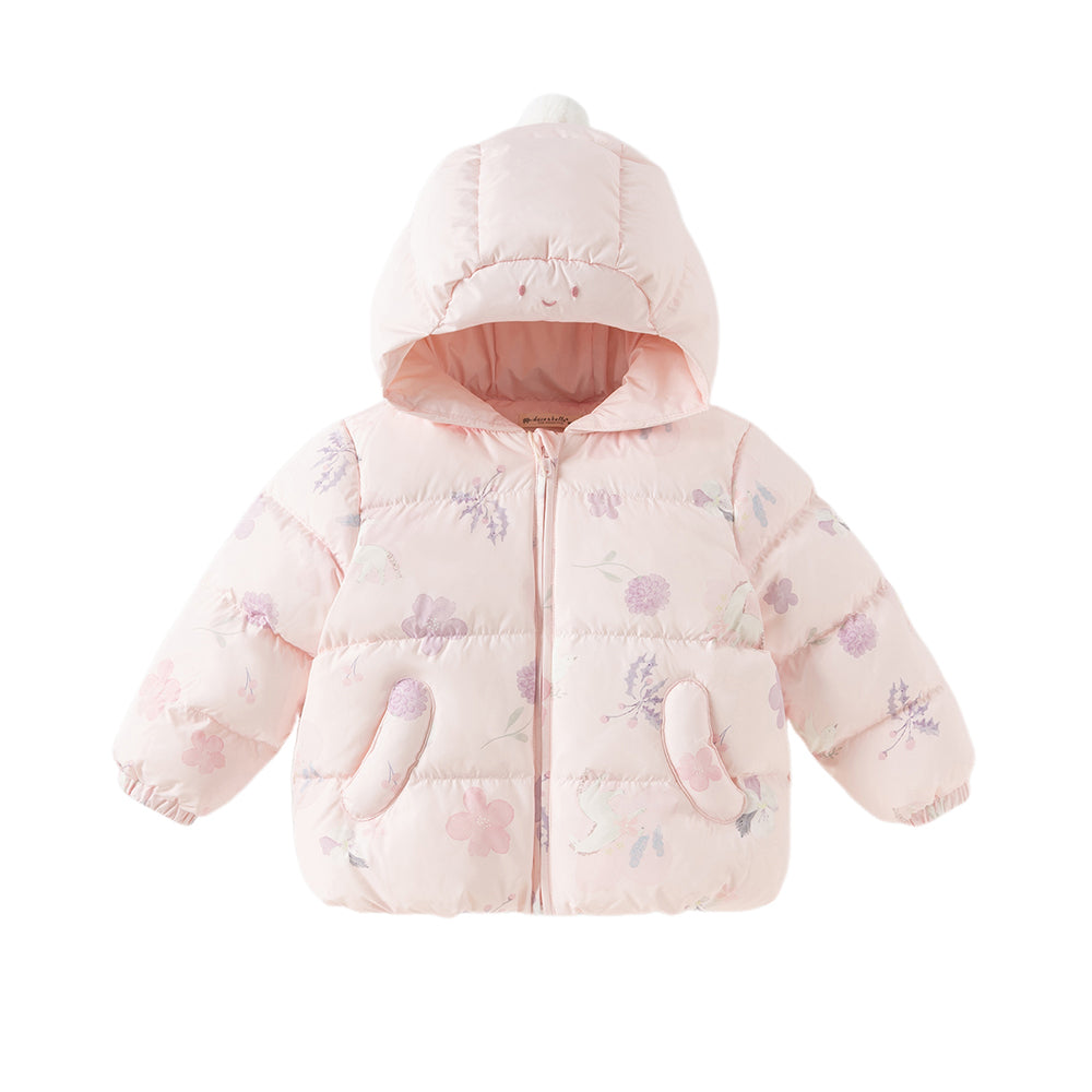 Dave&Bella Toddler Girls/Boys Winter Versatile Print Windproof Outwear Hooded Down Coats