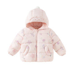 Dave&Bella Toddler Girls/Boys Winter Versatile Print Windproof Outwear Hooded Down Coats