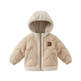 Dave&Bella Toddler Boys Winter Apricot Outwear Hooded Cozy Down Coats (Copy)-1