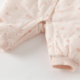 Dave&Bella Baby Girls Sweet Pink Floral Print Soft Padded Rompers