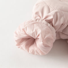 Dave&Bella Newborn Girls Grey Pink Plush Turtle Long-sleeved Padded Rompers