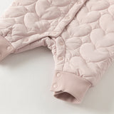 Dave&Bella Newborn Girls Grey Pink Plush Turtle Long-sleeved Padded Rompers