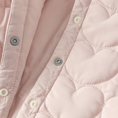 Dave&Bella Newborn Girls Grey Pink Plush Turtle Long-sleeved Padded Rompers