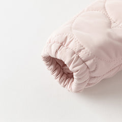 Dave&Bella Newborn Girls Grey Pink Plush Turtle Long-sleeved Padded Rompers