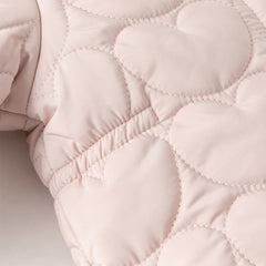 Dave&Bella Newborn Girls Grey Pink Plush Turtle Long-sleeved Padded Rompers