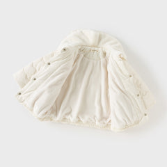 Dave&Bella Toddler Girls Winter Snow White Outdoor Windproof Padded Coats