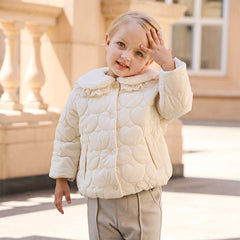 Dave&Bella Toddler Girls Winter Snow White Outdoor Windproof Padded Coats
