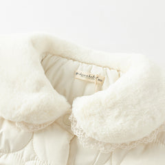 Dave&Bella Toddler Girls Winter Snow White Outdoor Windproof Padded Coats