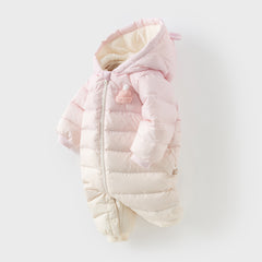 Dave&Bella Baby Girls/Boys Winter Gradient-style Hooded Down One-pieces Rompers