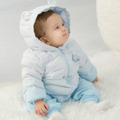 Dave&Bella Baby Girls/Boys Winter Gradient-style Hooded Down One-pieces Rompers
