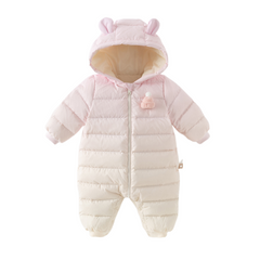 Dave&Bella Baby Girls/Boys Winter Gradient-style Hooded Down One-pieces Rompers
