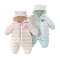 Dave&Bella Baby Girls/Boys Winter Gradient-style Hooded Down One-pieces Rompers