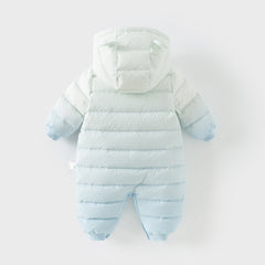 Dave&Bella Baby Girls/Boys Winter Gradient-style Hooded Down One-pieces Rompers