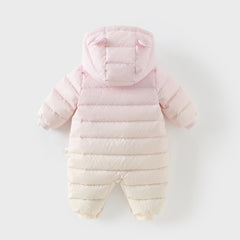 Dave&Bella Baby Girls/Boys Winter Gradient-style Hooded Down One-pieces Rompers