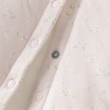 Dave&Bella Baby Girls Pretty Floral Print Doll Collar Padded Plush-lined Warm Rompers