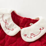 Dave&Bella Toddler Girls Cute Red Doll collar  A-lined Padded Princess Dress(wallet bag)