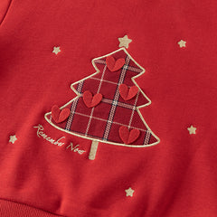 Dave&Bella Toddler Girls Christmas Red Turtle Cute Cozy Sweatshirt Tops