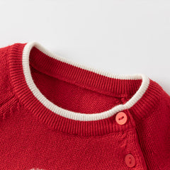 Dave&Bella Toddler Girls Red Rabbit-print Sweaters Tops