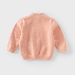 Dave&Bella Toddler Girls Sweet Orange Pink Kitten Jacquard Turtle Sofft Sweaters Tops