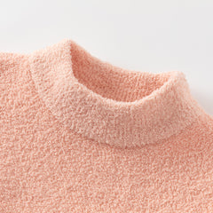 Dave&Bella Toddler Girls Sweet Orange Pink Kitten Jacquard Turtle Sofft Sweaters Tops