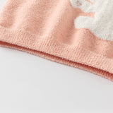 Dave&Bella Toddler Girls Sweet Orange Pink Kitten Jacquard Turtle Soft Sweaters Tops