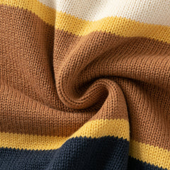 Dave&Bella Toddler Boys Winter Gentle Striped Outwear Plush-lined Hooded Sweater Coats