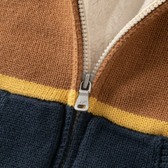 Dave&Bella Toddler Boys Winter Gentle Striped Outwear Plush-lined Hooded Sweater Coats