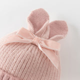 Dave&Bella Girls Cute Rabbit Style Beige/Pink Pullover Hats