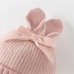 Dave&Bella Girls Cute Rabbit Style Beige/Pink Pullover Winter Hats