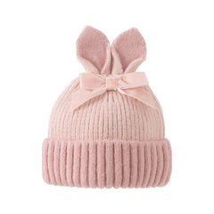 Dave&Bella Girls Cute Rabbit Style Beige/Pink Pullover Winter Hats