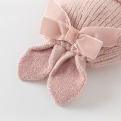 Dave&Bella Girls Cute Rabbit Style Beige/Pink Pullover Winter Hats