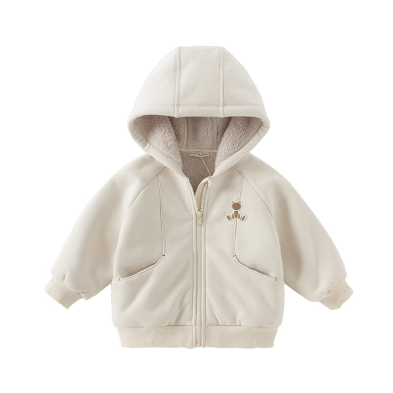 Dave&Bella Toddler/Kids Girls/Boys Multi-color Versatile Soft Long Sleeve Hooded Coats