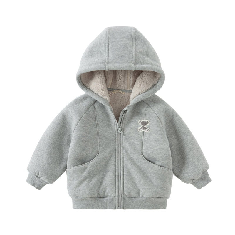 Dave&Bella Toddler/Kids Girls/Boys Multi-color Versatile Soft Long Sleeve Hooded Coats