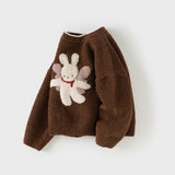 Dave&Bella Toddler Girls/Boys Soft Cute Animal Jacquard Chenille Sweater Tops