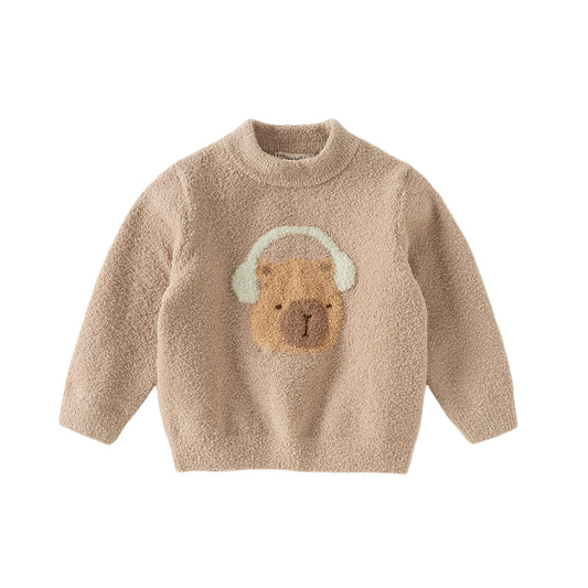Dave&Bella Toddler Girls/Boys Autumn&Winter Cartoon Print Soft Chenille Sweater Tops