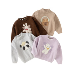 Dave&Bella Toddler Girls/Boys Autumn&Winter Cartoon Print Soft Chenille Sweater Tops