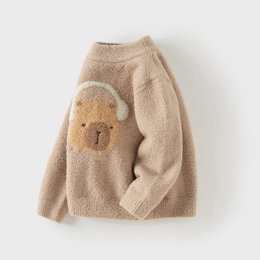Dave&Bella Toddler Girls/Boys Autumn&Winter Cartoon Print Soft Chenille Sweater Tops