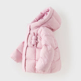 Dave&Bella Toddler Girls Winter Charming Outdoor Windproof Hooded Cozy Down Coats