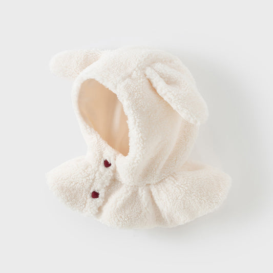 Dave&Bella Girls/Boys Plush Shawl Pullover Scarf All-in-One Ear Protection Winter Hats